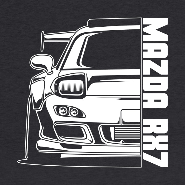 Mazda RX7 White Print by cturs